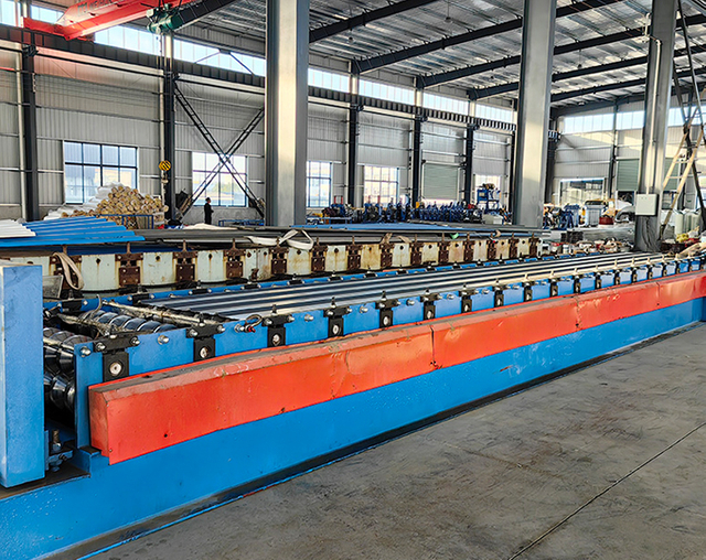 Steel channel fabrication in progress