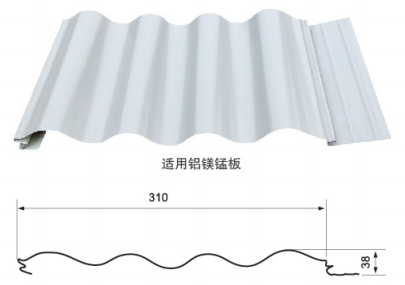 YX 38-310 Prepainted Aluminim-mg-Magnesim Steel Plate